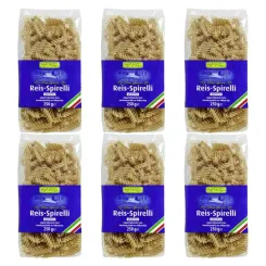 6 x Makaron Ryżowy Razowy Świderki Bezglutenowy Bio 250 g - Rapunzel
