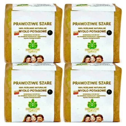 4 x Mydło Naturalne Potasowe Prawdziwe Szare 100 g - Mydlarnia Powrót do Natury
