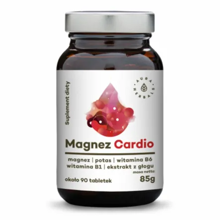 Magnez Cardio + Głóg + Potas + B1 + B6 85 g - Aura Herbals