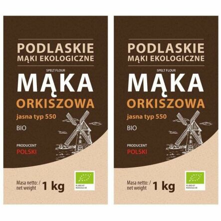 2 x Polska Mąka Orkiszowa Jasna Typ 550 Bio 1 kg BioLife