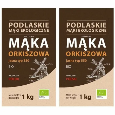 2 x Polska Mąka Orkiszowa Jasna Typ 550 Bio 1 kg BioLife