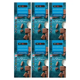 6 x Czekolada Mleczna ze Stewią Bez Dodatku Cukru 100 g - Pure&Good
