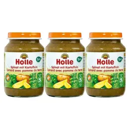 3 x Danie dla Niemowląt Szpinak Ziemniak Bio 190 g - Holle