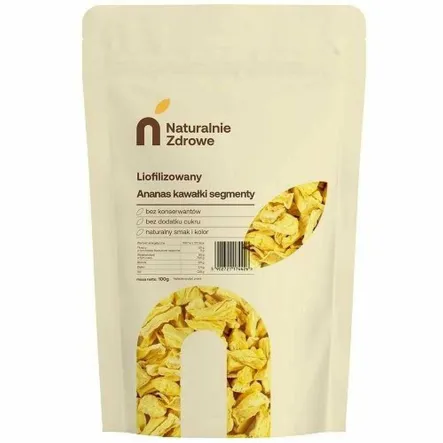 Ananas Liofilizowany Kawałki 100 g - Naturalnie Zdrowe