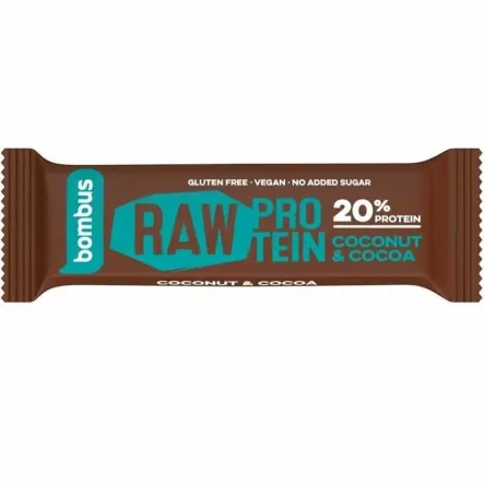Baton RAW PROTEIN Kokos-Kakao Bezglutenowy 50 g - Bombus