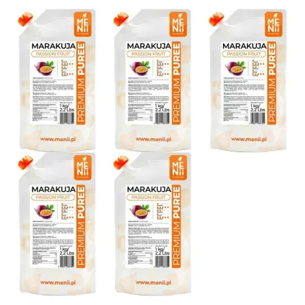 5 x Puree Marakuja Premium Pulpa 1 kg Menii