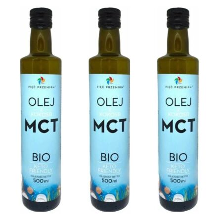 3 x Olej MCT z Kokosa BIO 500 ml - Pięć Przemian