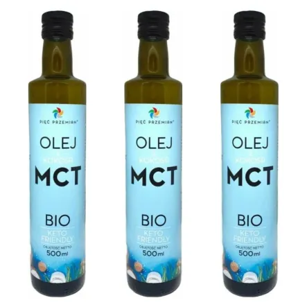 3 x Olej MCT z Kokosa BIO 500 ml - Pięć Przemian