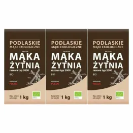 3 x Mąka Żytnia Razowa Typ 2000 BIO 1 kg - BioLife