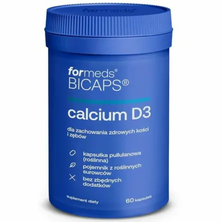 CALCIUM D3 Cytrynian Wapnia plus Witamina D 60 Kapsułek - BICAPS