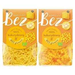 Makaron Kukurydziany Krajanka Bezglutenowy Bio 250 g + Makaron Kukurydziany Świderki Bezglutenowy Bio 250 g - Bartolini