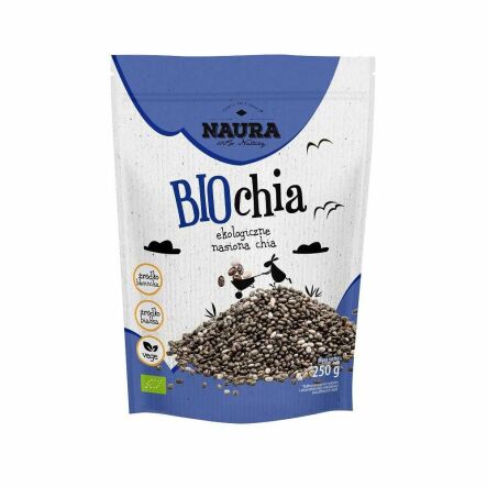 Nasiona Chia Bio 250 g - Naura - Przecena Krótka Data Minimalnej Trwałości