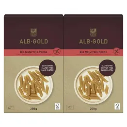 2 x Makaron Ryżowy Razowy Penne Bezglutenowy Bio 250 g - Alb Gold