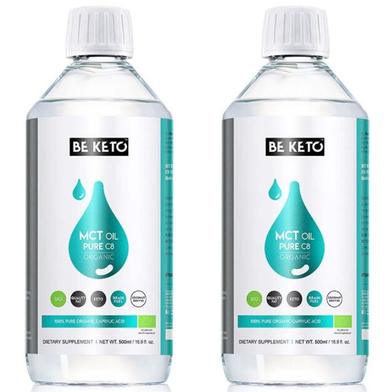 2 x Olej MCT 100% Pure C8 BIO 500 ml - Beketo
