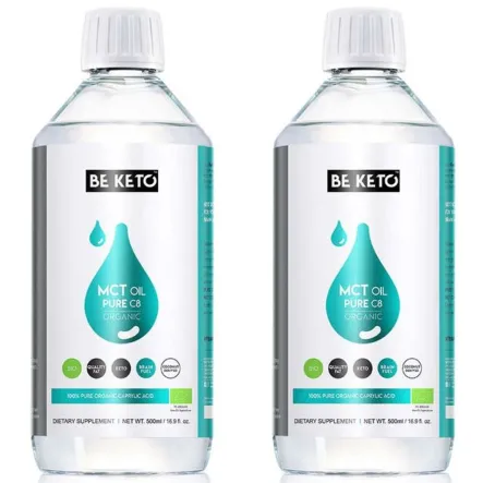 2 x Olej MCT 100% Pure C8 BIO 500 ml - Beketo