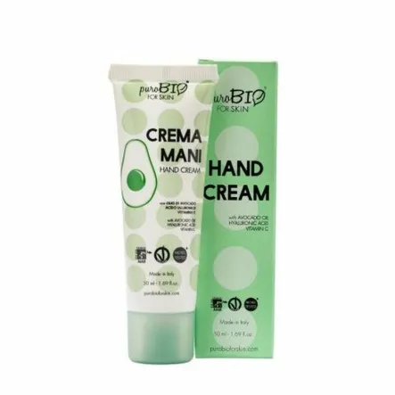 Krem do Rąk z Olejem z Awokado, Kwasem Hialuronowym i Witaminą C 50 ml - Purobio