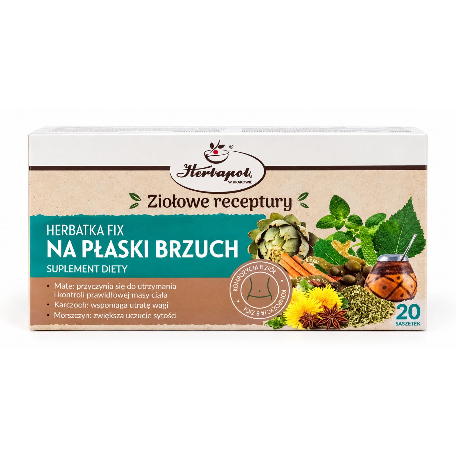 Herbatka Fix na Płaski Brzuch 40 g (20x 2 g) - Herbapol Kraków