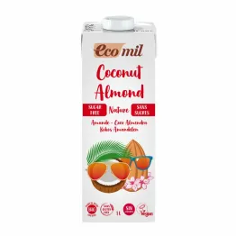 Mleko Kokosowe-Migdałowe bez dodatku cukru Bio Niesłodzone 1 l UHT Ecomil - Przecena Krótka Data Minimalnej Trwałości