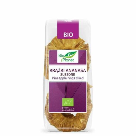 Krążki Ananasa Suszone Bio 100 g - Bio Planet - Przecena Krótka Data Minimalnej Trwałości