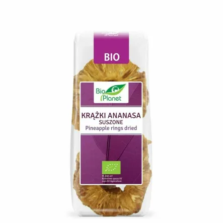 Krążki Ananasa Suszone Bio 100 g - Bio Planet - Przecena Krótka Data Minimalnej Trwałości