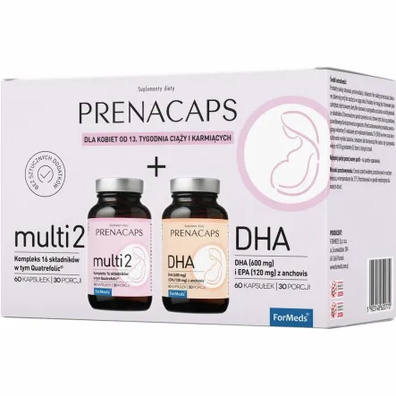 PRENACAPS MULTI 2+ DHA 2x 60 Kapsułek - Formeds