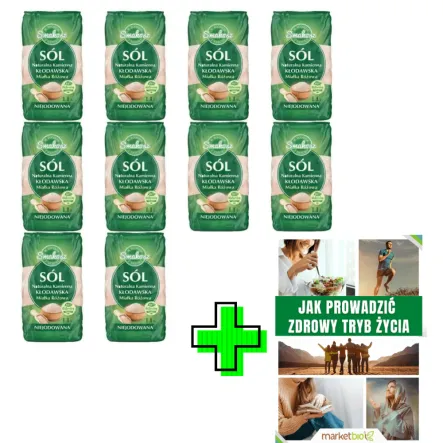 11 kg Sól Kłodawska Kamienna Naturalna Miałka Różowa Niejodowana 10x1,1 kg - Smakosz + ePoradnik: Jak Prowadzić Zdrowy Tryb Życia