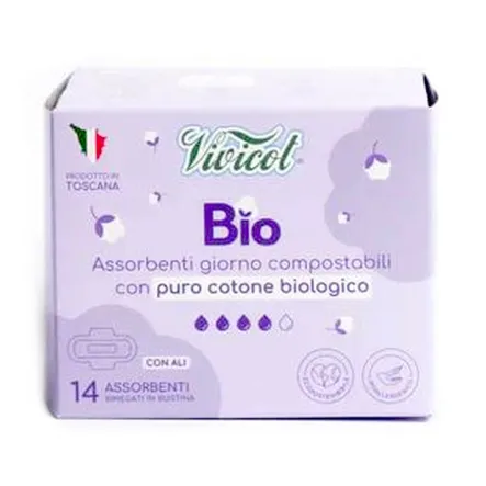 Podpaski Ultra Cienkie Ze Skrzydełkami Na Dzień Eko (14 Sztuk) - Vivicot