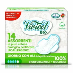 Podpaski Ultra Cienkie Ze Skrzydełkami Na Dzień Eko (14 Sztuk) - Vivicot