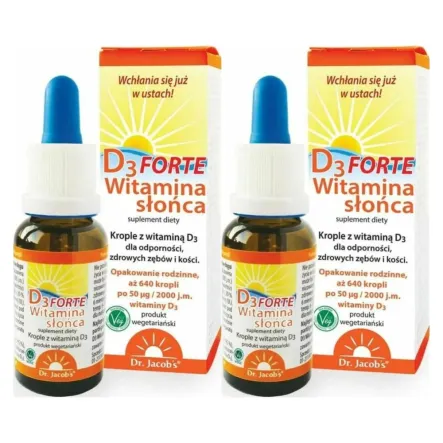 2 x Witamina Słońca D3 Forte 20 ml - Dr Jacobs