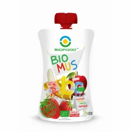Mus Truskawkowo - Bananowo - Jabłkowy Bio 90 g -  Bio Food