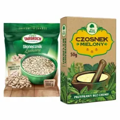 Słonecznik Łuszczony Flowpack 1 kg Targroch  + Czosnek Mielony 50 g - Dary Natury