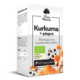 Kurkuma + Pieprz Eko Suplement Diety 60 kapsułek - Dary Natury