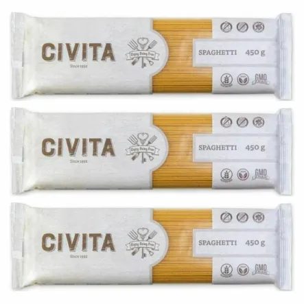 3 x Makaron Kukurydziany Spaghetti Bezglutenowy 450 g - Civita