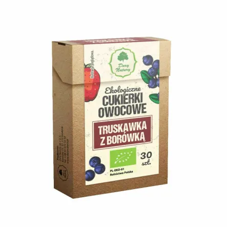 Cukierki Owocowe Truskawka z Borówką EKO 30 g - Dary Natury