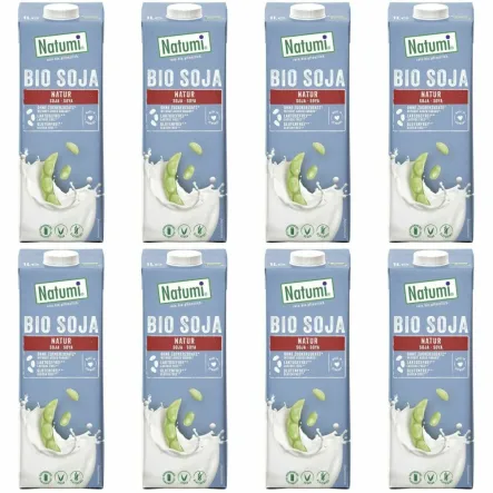 Zestaw 8 x Napój Sojowy Naturalny Bio 1 l UHT - Natumi