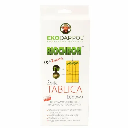 Biochron Żółta Tablica Lepowa 10+2 Sztuki Gratis - Ekodarpol