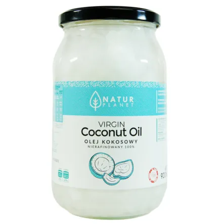 Olej Kokosowy Nierafinowany Virgin 100% Tłoczony na Zimno 900 ml - Natur Planet