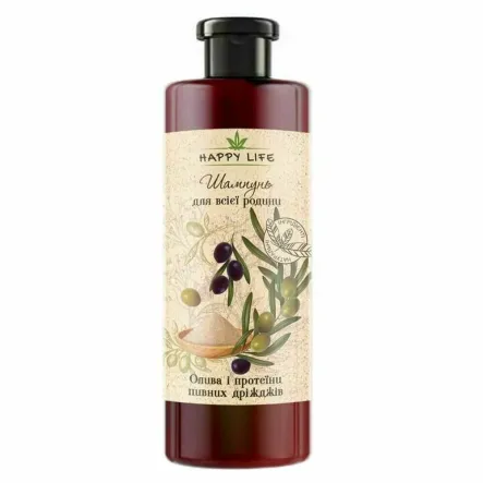 Szampon z Oliwek i Drożdży Piwnych 1 l - Happy Life