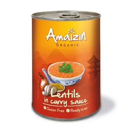 Soczewica W Sosie Curry (Puszka) Bio 420 g - Amaizin