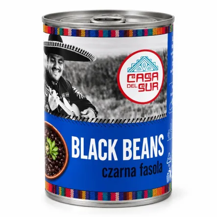 Fasola Czarna Konserwowa Bez Dodatku Soli 400 g - Casa del Sur