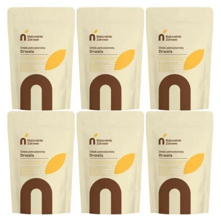 6 x Mieszanka Chlebowa CHLEB DRWALA PEŁNOZIARNISTY 500 g - Naturalnie Zdrowe