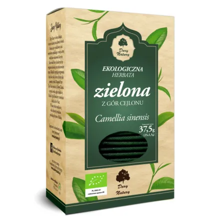 Herbata Zielona z Gór Cejlonu Eko 37,5 g (25 x 1,5 g) - Dary Natury