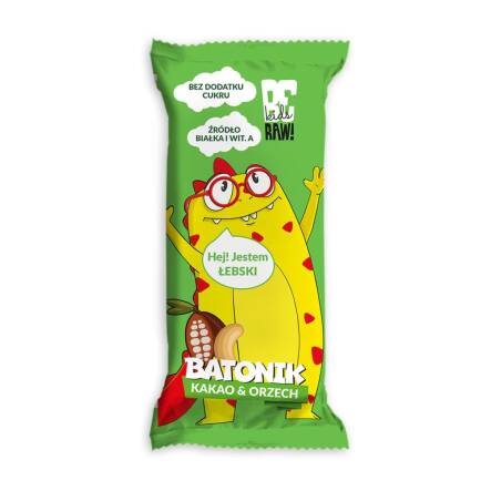 BeRAW Kids Batonik Kakao Orzech Bez Dodatku Cukru 25 g - Purella