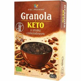 Granola KETO o Smaku Czekoladowym Bezglutenowa Bio 250 g - Pięć Przemian