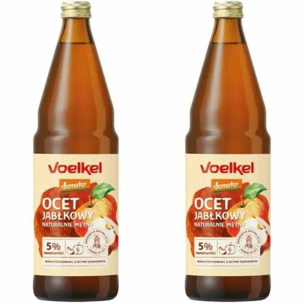 Zestaw 2 x Ocet Jabłkowy Niepasteryzowany Niefiltrowany Bio DEMETER 750 ml - Voelkel
