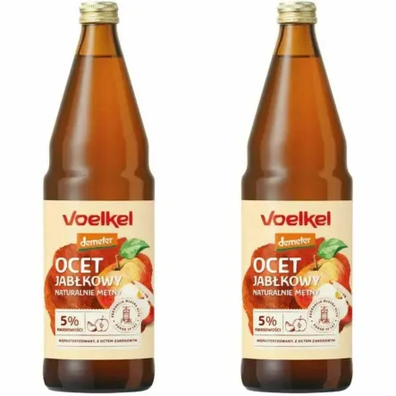 Zestaw 2 x Ocet Jabłkowy Niepasteryzowany Niefiltrowany Bio DEMETER 750 ml - Voelkel