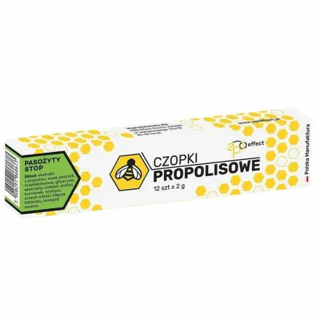 Czopki Propolisowe Stop Pasożyty 12 Sztuk - Api Effect (COLD)