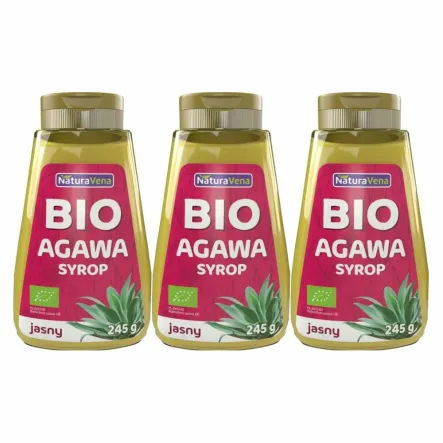 3 x Syrop z Agawy Jasny 245 g Bio -  NaturAveena