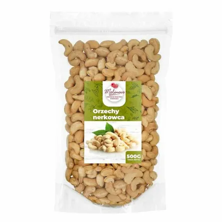 Orzechy Nerkowca Połówki 500 g Malinowe