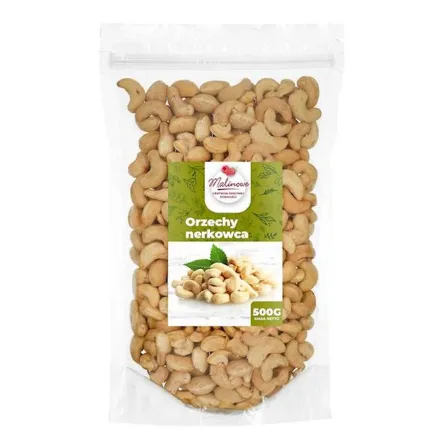 Orzechy Nerkowca Połówki 500 g Malinowe